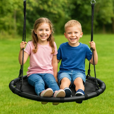 Huśtawka Ogrodowa Bocianie Gniazdo 100cm Czarna Wisząca XXL dla dzieci Huśtawka Ogrodowa Bocianie Gniazdo 100cm Czarna Wisząca XXL dla dzieci