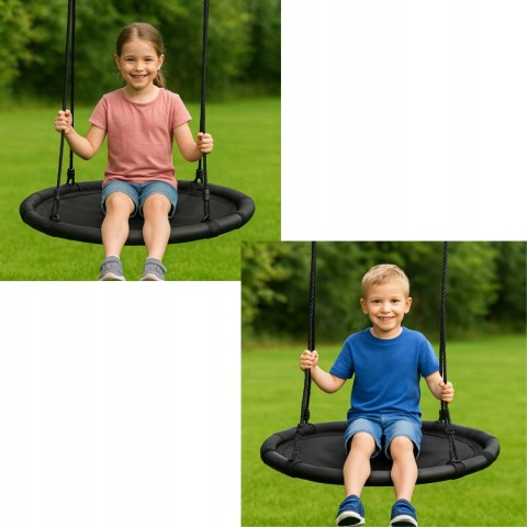 Huśtawka Ogrodowa Bocianie Gniazdo 100cm Czarna Wisząca XXL dla dzieci Huśtawka Ogrodowa Bocianie Gniazdo 100cm Czarna Wisząca XXL dla dzieci
