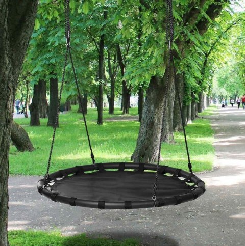 Huśtawka Ogrodowa Bocianie Gniazdo 100cm Czarna Wisząca XXL dla dzieci Huśtawka Ogrodowa Bocianie Gniazdo 100cm Czarna Wisząca XXL dla dzieci