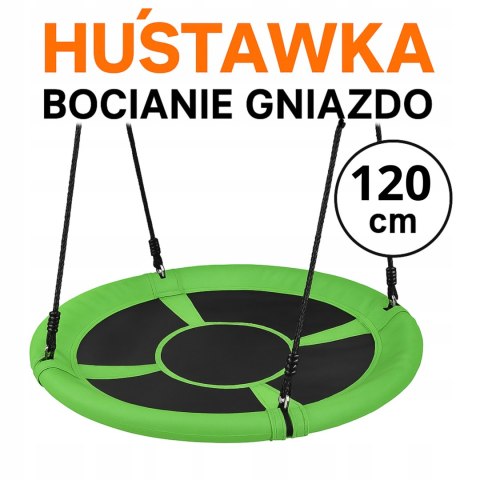 Huśtawka Ogrodowa Bocianie Gniazdo 120cm Zielona Wisząca XXL