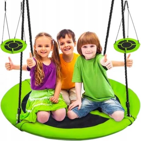 Huśtawka Ogrodowa Bocianie Gniazdo 120cm Zielona Wisząca XXL