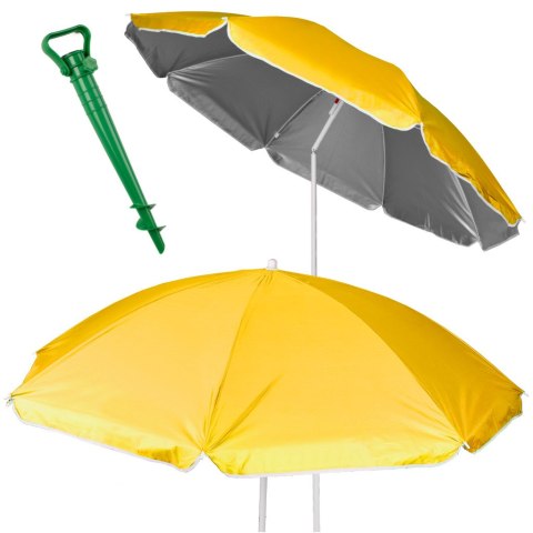 Parasol ogrodowy plażowy regulowany łamany składany UV 150cm żółty Parasol ogrodowy plażowy regulowany łamany składany UV 150cm żółty