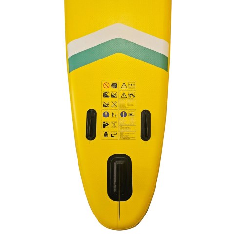 Deska SUP pompowana do pływania z siedzeniem akcesoriami wiosło zestaw żółta 350 cm Deska SUP pompowana do pływania z siedzeniem akcesoriami wiosło zestaw żółta 350 cm