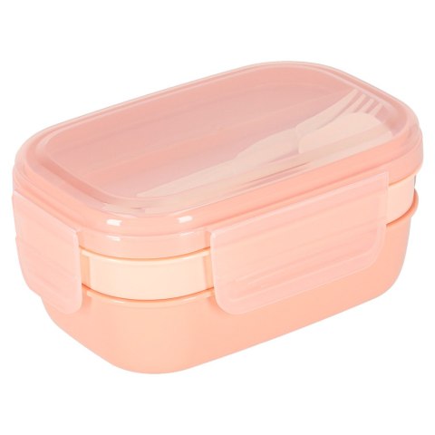 Lunch box śniadaniówka pudełko śniadaniowe z przegródkami dzielone 1900ml morelowe